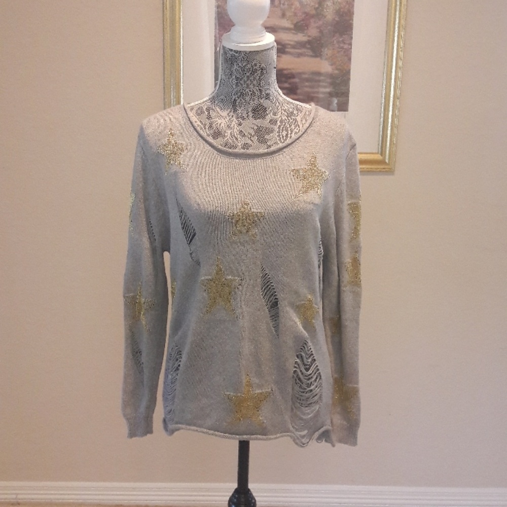 LOVE TREE DISTRESSED SWEATER